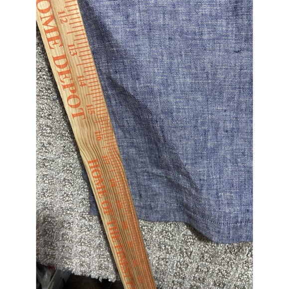 Rachel Zoe Linen Jumper Womens 8 blue Scoop Neck Baggy Leg Cropped Lagenlook - Picture 11 of 14